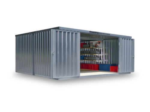 Säbu Verzinkter Materialcontainer FLADAFI® mit 2 Modulen