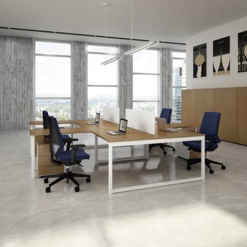 Quadrifoglio Büroschrank Practika, 4 Ordnerhöhen, alu/Nuss Canaletto Milieu 1 L