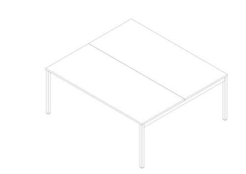 Quadrifoglio Höhenverstellbarer Benchtisch Practika mit 2 Tischplatten