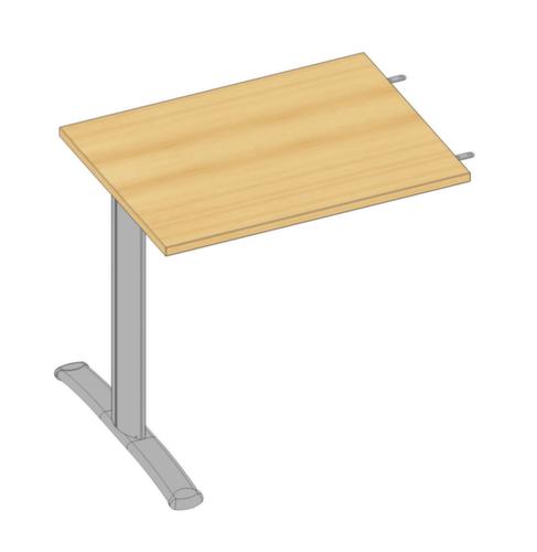 Quadrifoglio Anbautisch Practika für Schreibtisch mit C-Fußgestell, Breite x Tiefe 800 x 600 mm, Platte Buche