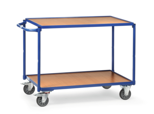 fetra Leicher Tischwagen Holzböden mit Rand 1000x600 mm, Traglast 300 kg, 2 Etagen