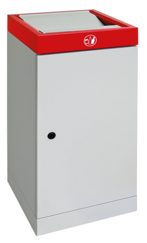 stumpf Nicht brennbarer Abfallbehälter, 70 l, RAL7035 Lichtgrau, Deckel RAL3000 Feuerrot Standard 1 L