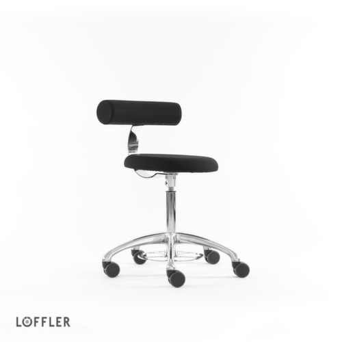 Löffler Hocker Aogo, Sitz schwarz, Rollen