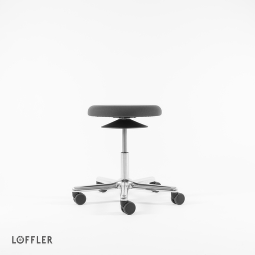 Löffler Drehhocker Ergo mit Sitzhöhenverstellung, Sitz grau, Rollen Standard 2 L