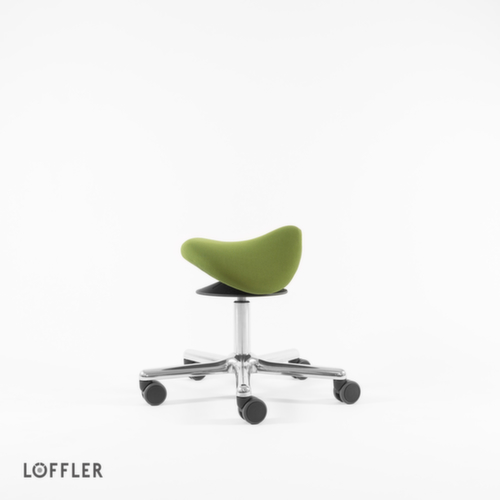 Löffler Sattelsitzhocker Sedlo mit Höhenverstellung, Sitz grün, Rollen Artikel ähnlich 2 L