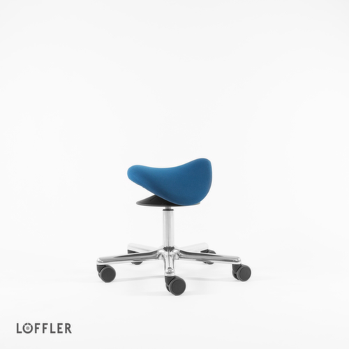 Löffler Sattelsitzhocker Sedlo mit Höhenverstellung, Sitz blau, Rollen Artikel ähnlich 2 L