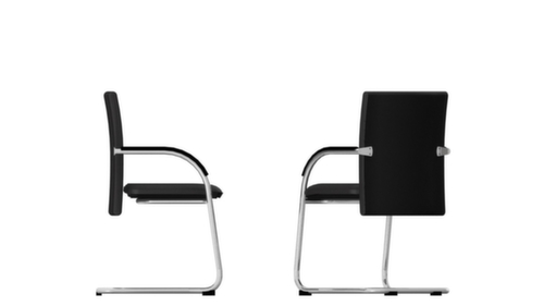 Bisley Freischwinger Classy mit Armlehnen, Sitz Stoff (100% Polyester), schwarz Standard 2 L