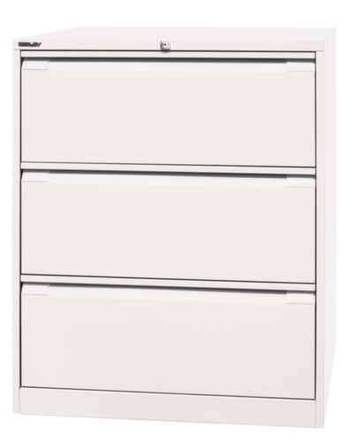 Bisley Hängeregistraturschrank, 3 Auszüge, verkehrsweiß/verkehrsweiß Standard 3 L
