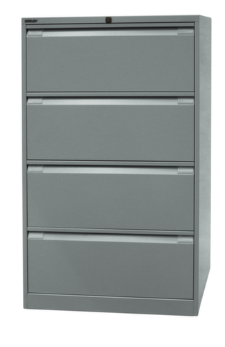 Bisley Hängeregistraturschrank, 4 Auszüge, silber/silber Standard 3 L