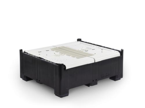 Klappbare Palettenbox High Cube mit Klappe, 4 Füße, Länge x Breite 1200 x 1000 mm Standard 6 L