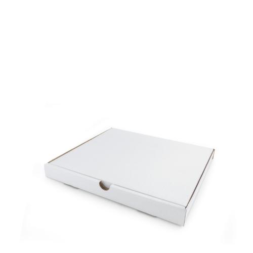 Flacher Versandkarton in weiß, 1-wellig, 305 x 222 x 25 mm Standard 2 L