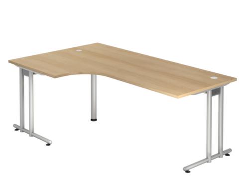 Winkel-Schreibtisch Terra Nova mit C-Fußgestell, Breite x Tiefe 2000 x 800 mm, Platte Eiche Standard 1 L