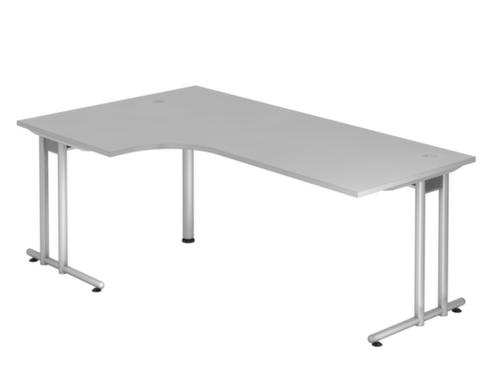 Winkel-Schreibtisch Terra Nova mit C-Fußgestell, Breite x Tiefe 2000 x 800 mm, Platte lichtgrau Standard 1 L