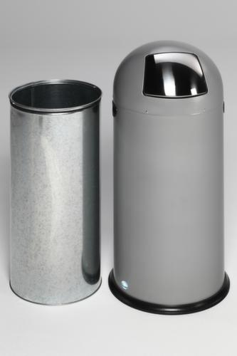 Tretabfallbehälter mit Klappdeckel aus Edelstahl, 52 l, silber Standard 2 L