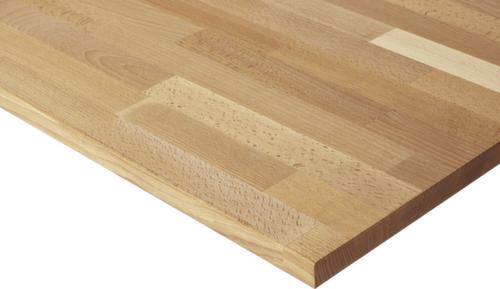 RAU höhenverstellbare Werkbank Serie 8000 mit Bucheplatte, 1 Schublade, 1 Schrank, RAL7035 Lichtgrau/RAL5010 Enzianblau Detail 1 L