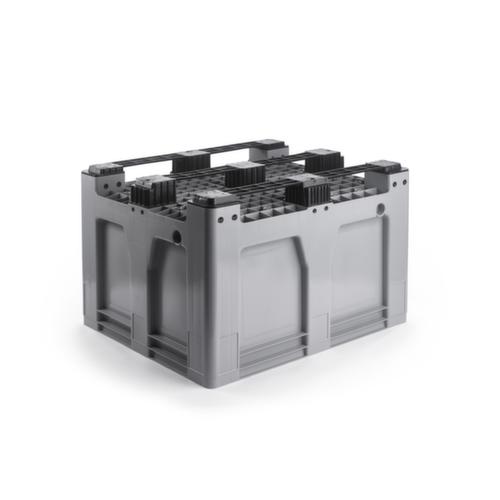 Palettenbox, Inhalt 610 l, grau, 3 Kufen Standard 2 L