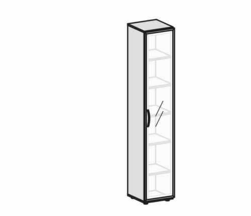 Gera Glastürenschrank Milano, 6 Ordnerhöhen Technische Zeichnung 1 L
