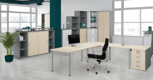 Gera Winkel-Schreibtisch Pro mit 4-Fußgestell Milieu 1 L