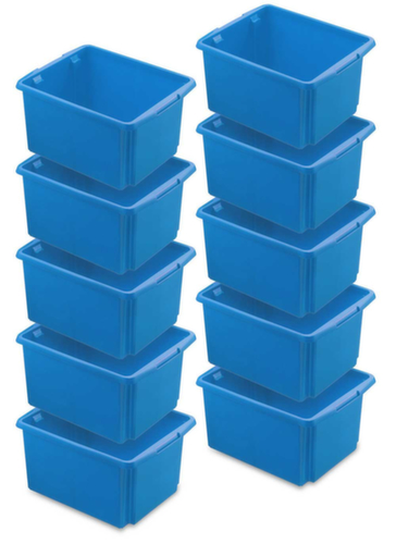 10-teiliges Drehstapelbehälter-Set, blau, Inhalt 32 l Standard 1 L