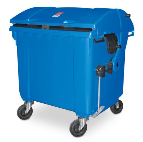 Abfall-Großbehälter mit Schiebedeckel, 1100 l, blau Standard 1 L