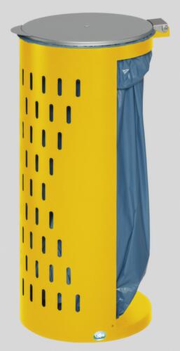 Lochblech-Müllsackständer, für 120-Liter-Säcke, RAL1023 Verkehrsgelb, Deckel silber Standard 1 L