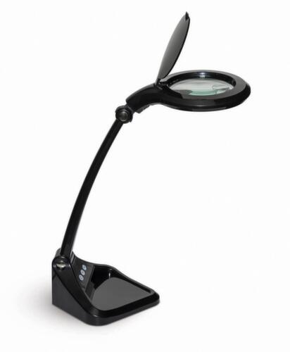 MAUL Dimmbare LED-Lupenleuchte MAULiris, Licht kaltweiß (tageslichtweiß), schwarz