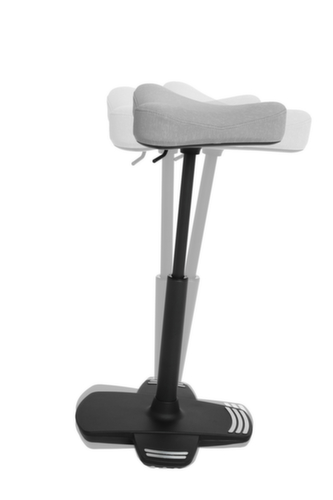 Topstar Stehhilfe Sitness Work High Falcon mit Standfuß mit Kippkante, Sitzhöhe 570 - 850 mm, Sitz grau Standard 2 L