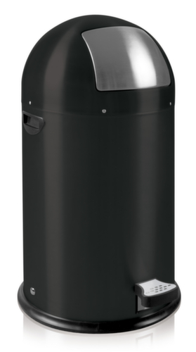 Feuersicherer Abfallbehälter EKO Kickcan, 33 l, mattschwarz Standard 1 L