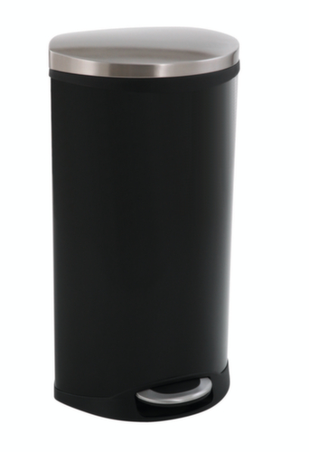 Muschelförmiger Edelstahl-Tretabfallbehälter EKO Shell, 30 l, schwarz Standard 1 L