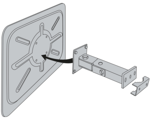 PROCITY Witterungsbeständiger Verkehrsspiegel, Höhe x Breite 600 x 750 mm Technische Zeichnung 1 L