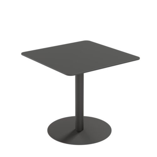 Paperflow Wetterfester Outdoor-Tisch Cross, Breite x Tiefe 800 x 800 mm, Platte schwarz Standard 1 L