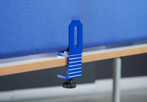 Schallabsorbierende Tischtrennwand, Höhe x Breite 450 x 800 mm, Wand blau Detail 1 L