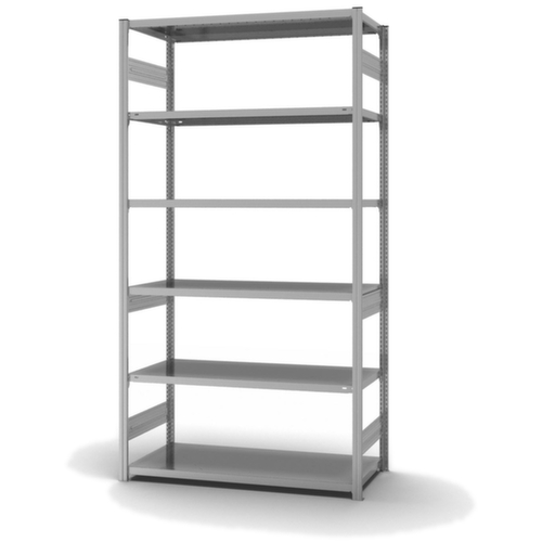 hofe Traversenregal in schwerer Bauart, Höhe x Breite x Tiefe 2500 x 1360 x 635 mm, 6 Böden Standard 2 L