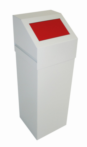 Wertstoffsammler SAUBERMANN mit Einwurfklappe, 65 l, RAL7035 Lichtgrau, Deckel rot Standard 1 L