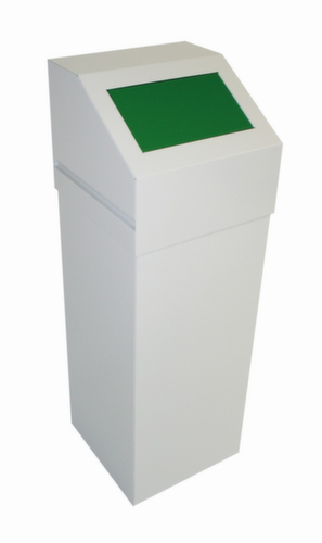 Wertstoffsammler SAUBERMANN mit Einwurfklappe, 65 l, RAL7035 Lichtgrau, Deckel grün Standard 1 L