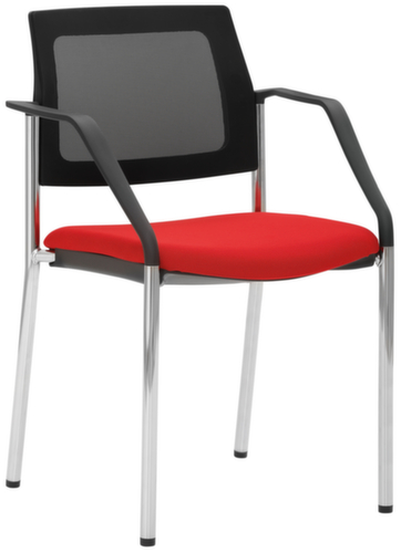 Mayer Sitzmöbel Stapelstuhl myPLANO mit Armlehnen, Sitz Strick (100% Polyester), kirschrot Standard 1 L