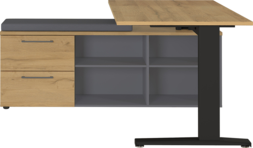 Schreibtisch, C-Fußgestell, Breite 1400 mm, Grandson-Eiche/schwarz Standard 2 L