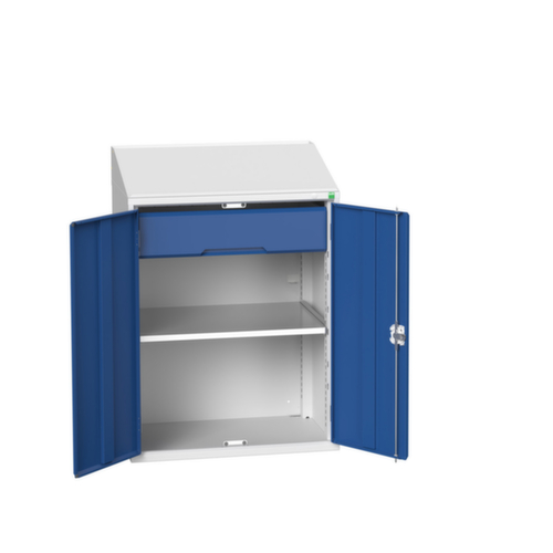 bott Pultschrank verso, RAL7035 Lichtgrau/RAL5010 Enzianblau Standard 1 L