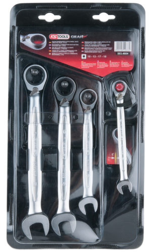 GEARplus Ratschenringmaulschlüssel-Satz Standard 2 L