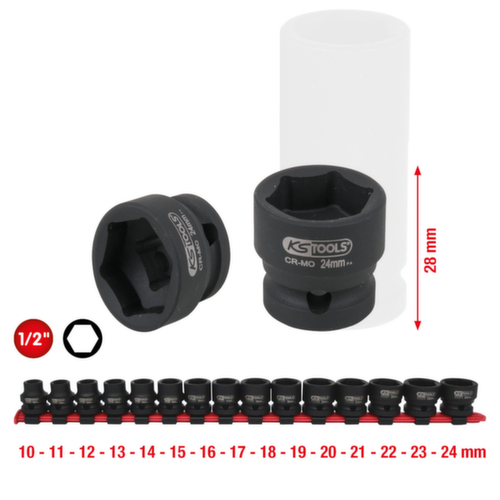 1/2" Sechskant-Kraft-Stecknuss-Satz Standard 2 L