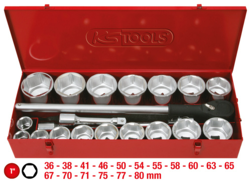 KS Tools 1" Steckschlüssel-Satz Standard 2 L