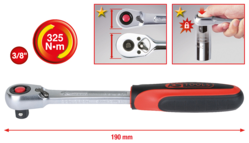 KS Tools 3/8" SlimPOWER Umschaltknarre Standard 2 L