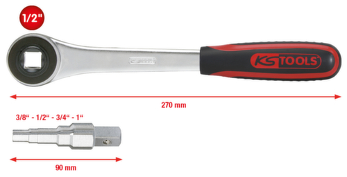 KS Tools Universal-Stufenschlüssel-Satz 3/8"-1" Standard 3 L