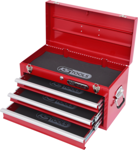 KS Tools Werkzeugtruhe mit 3 Schubladen-rot Standard 2 L