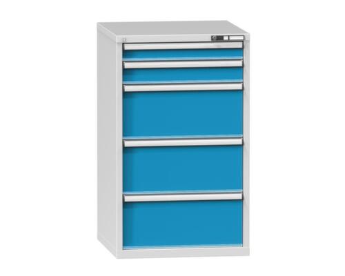 Schubladenschrank Topas B, 5 Schublade(n), RAL7035 Lichtgrau/RAL5012 Lichtblau