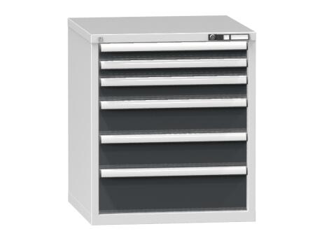 Schubladenschrank Topas B, 6 Schublade(n), RAL7035 Lichtgrau/RAL7016 Anthrazitgrau