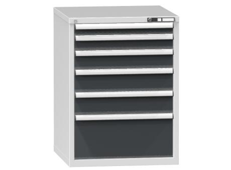 Schubladenschrank Topas B, 5 Schublade(n), RAL7035 Lichtgrau/RAL7016 Anthrazitgrau