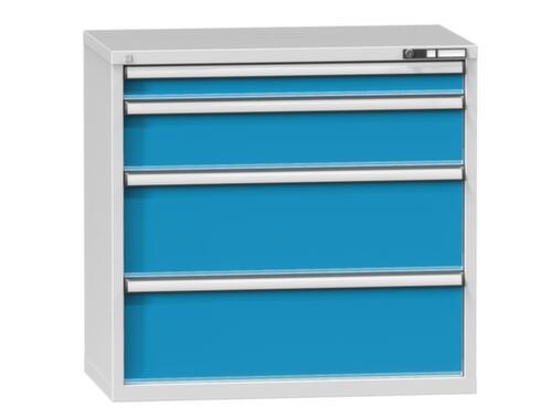 Schubladenschrank Topas C, 4 Schublade(n), RAL7035 Lichtgrau/RAL5012 Lichtblau