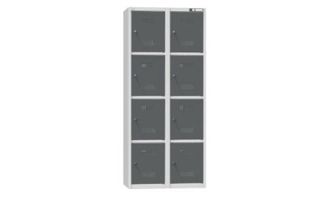 Schließfach Ladestation Mobi mit 2 Steckdosen pro Fach, Ausführung D, A, NL, RAL7035 Lichtgrau/RAL7016 Anthrazitgrau Standard 1 L