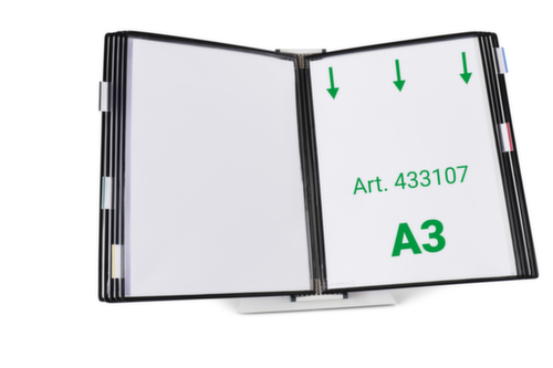 tarifold Tisch-Sichttafelsystem, mit 10 Sichttafeln in DIN A3 Standard 1 L